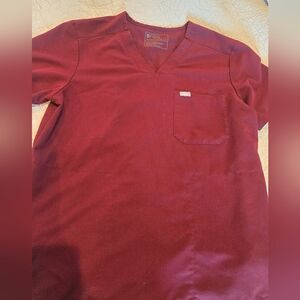 Figs women's Maroon Short Sleeve scrub